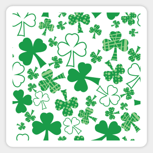 Shamrock scatter on white for St. Patricks day Sticker